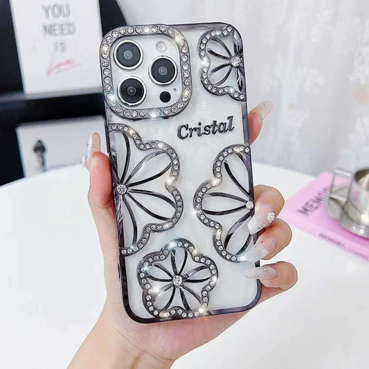 Diamond Floral Case for iPhone 17 Pro Max (Cristal Black)