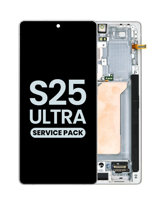 OLED Assembly with Frame for Galaxy S25 Ultra (S938) (WHITESILVER) (Service Pack)