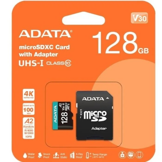ADATA MicroSD Card With Adapter Class 10 128GB