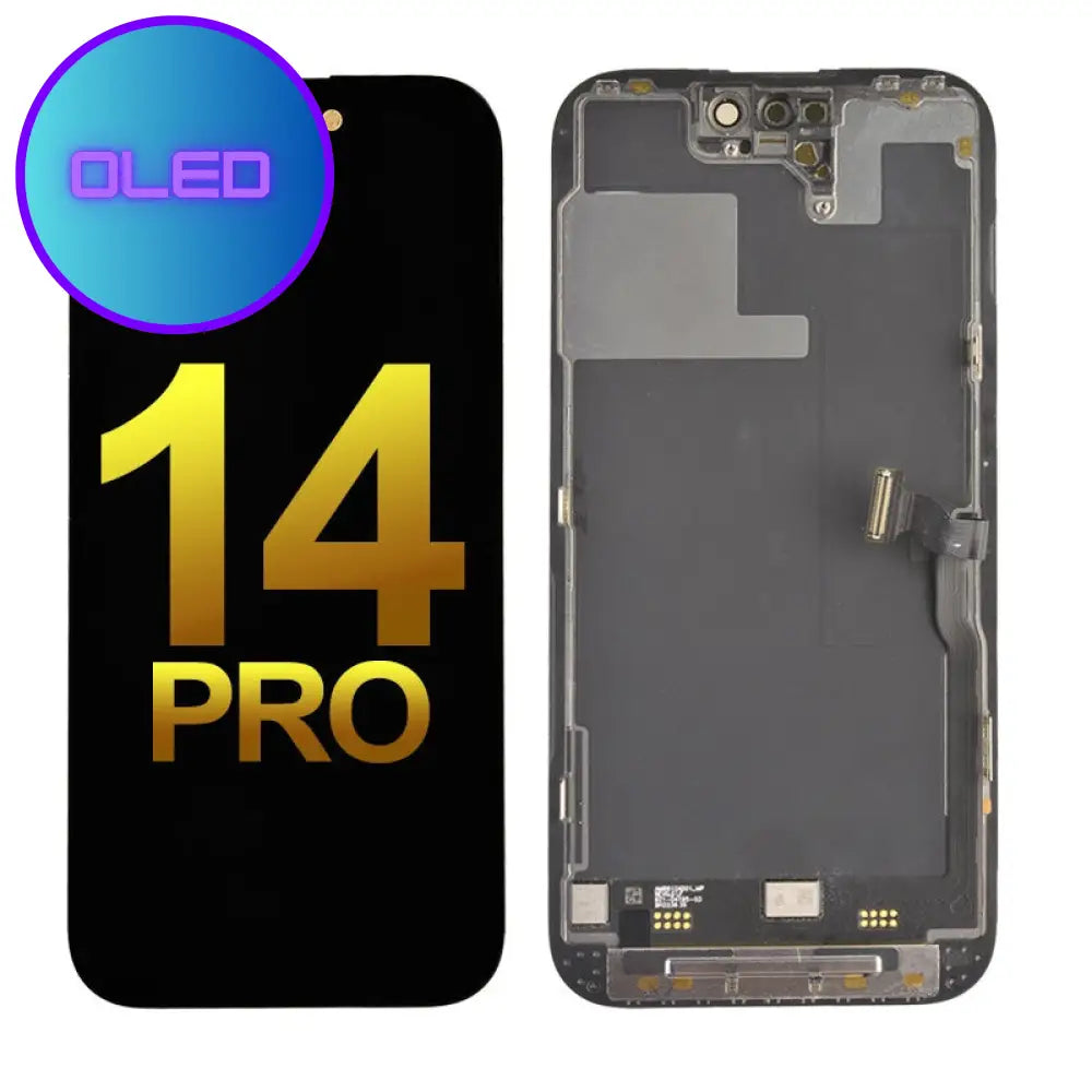 Soft Oled Screen Digitizer Assembly With Frame For Iphone 14 Pro (Super High Quality)