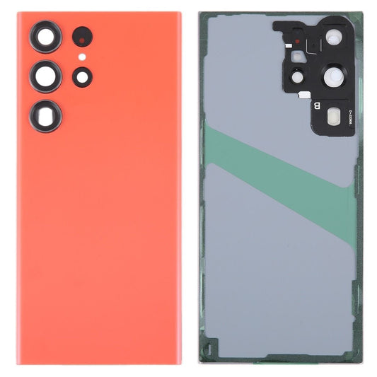 Back Cover with Camera Glass Lens and Adhesive Tape for Samsung Galaxy S23 Ultra S918 (for SAMSUNG) - Orange