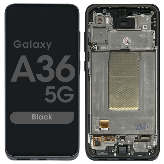 OLED Assembly with Frame for Galaxy A36 (A366/2025) (BLACK) (Aftermarket)