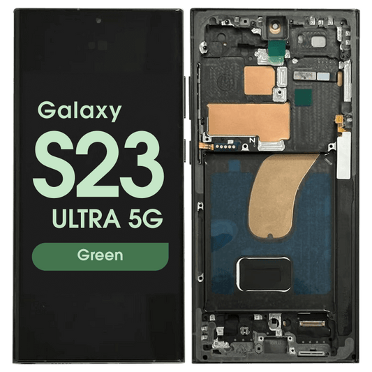 Oled Screen Digitizer With Frame Replacement For Samsung S23 Ultra 5G S918 (Aftermarket) - Green