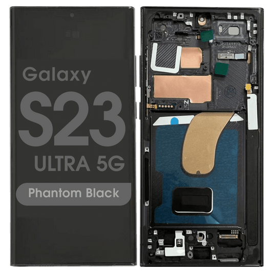 OLED Screen Digitizer with Frame Replacement for Samsung S23 Ultra 5G S918 (for America Version)(Aftermarket) - Phantom Black