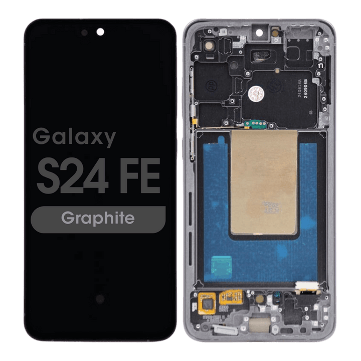 Screen Assembly With Frame Compatible For Samsung Galaxy S24 FE 5G (Refurbished) (US & International Version) (Graphite)